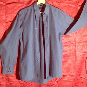 Men’s DKNY Fancy Dress Shirt W/ Silver Pin Stripes